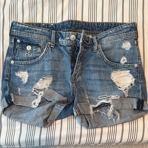 Distressed Denim Shorts